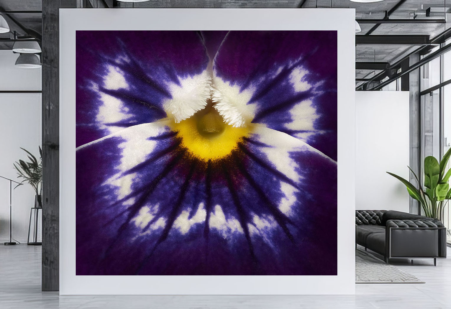 Pansy flower wall art